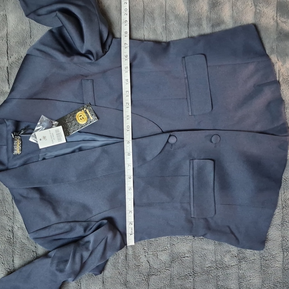 QED London Women's Navy 2 Button Blazer Size Large, New With Tags! - Picture 8 of 13